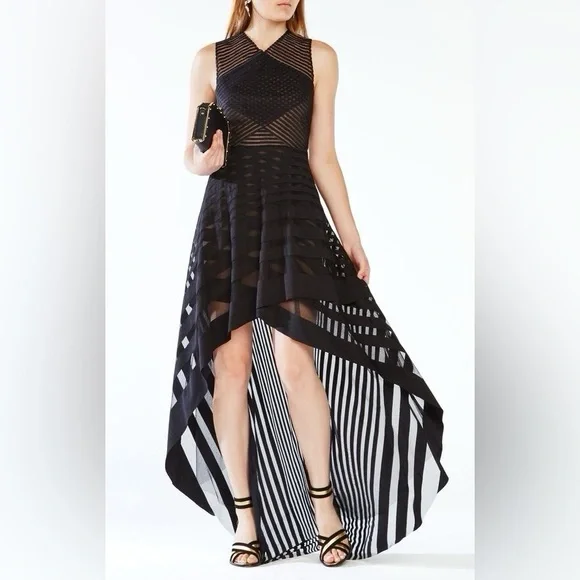 BCBGMaxAzria Keana High-Low Black Sleeveless Formal Dress Size 8 - Picture 2 of 10